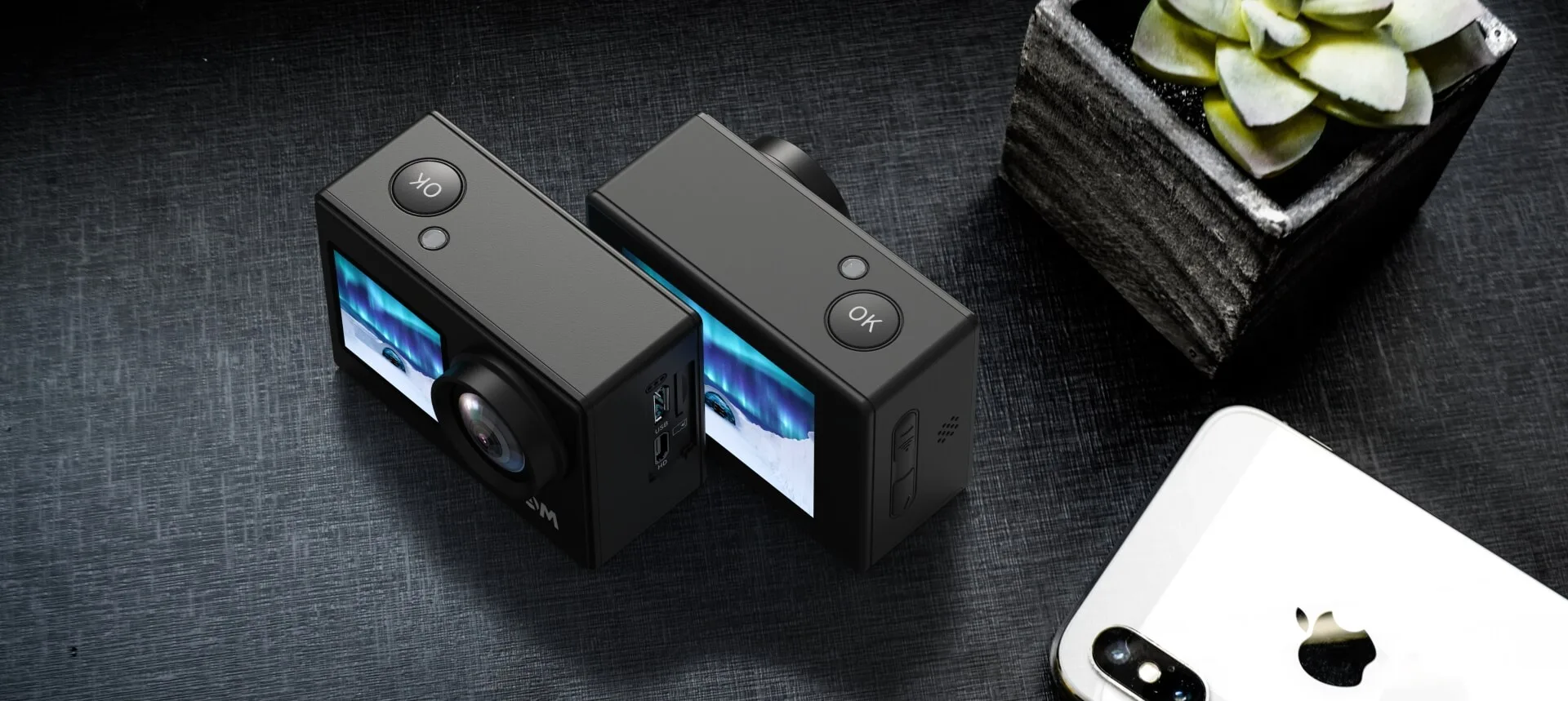 Dual LCD screen action camera