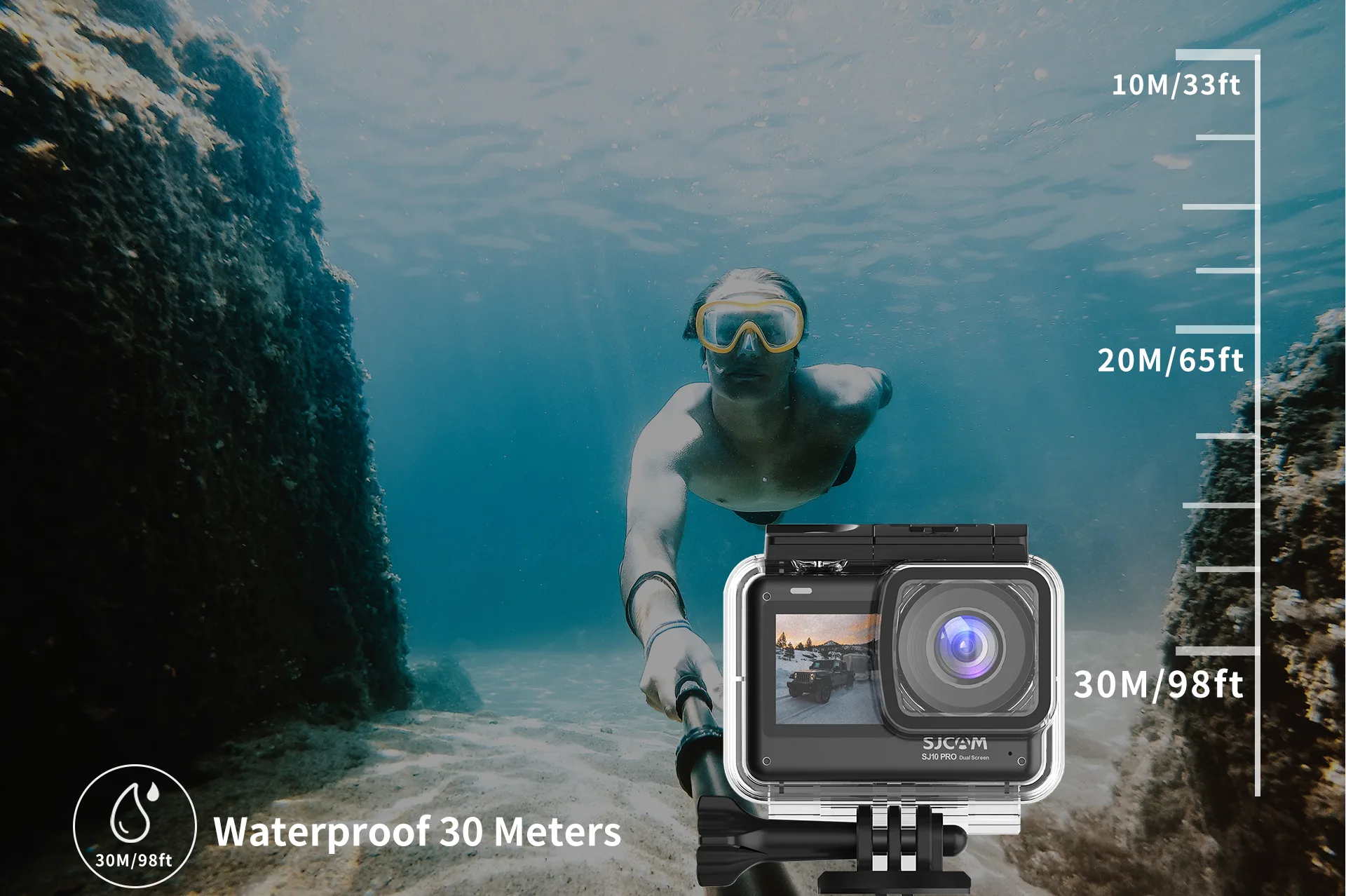 30m waterproof with case for snorkeling