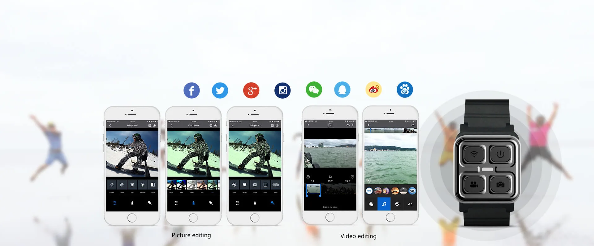 SJ8 Pro app control and wristwatch remote control for vlogging