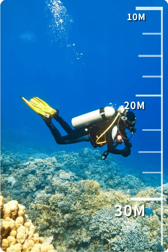 30m waterproof with a case