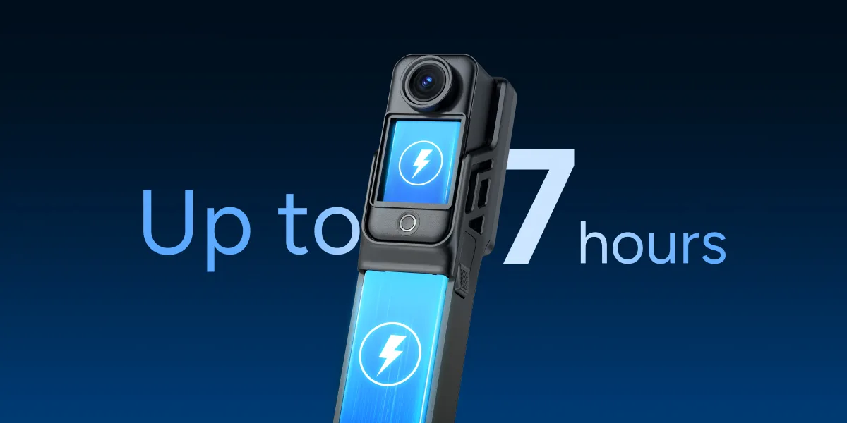 delivers up to 7 hours of 4K shooting