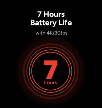 7 hours battery life with 4k 30fps