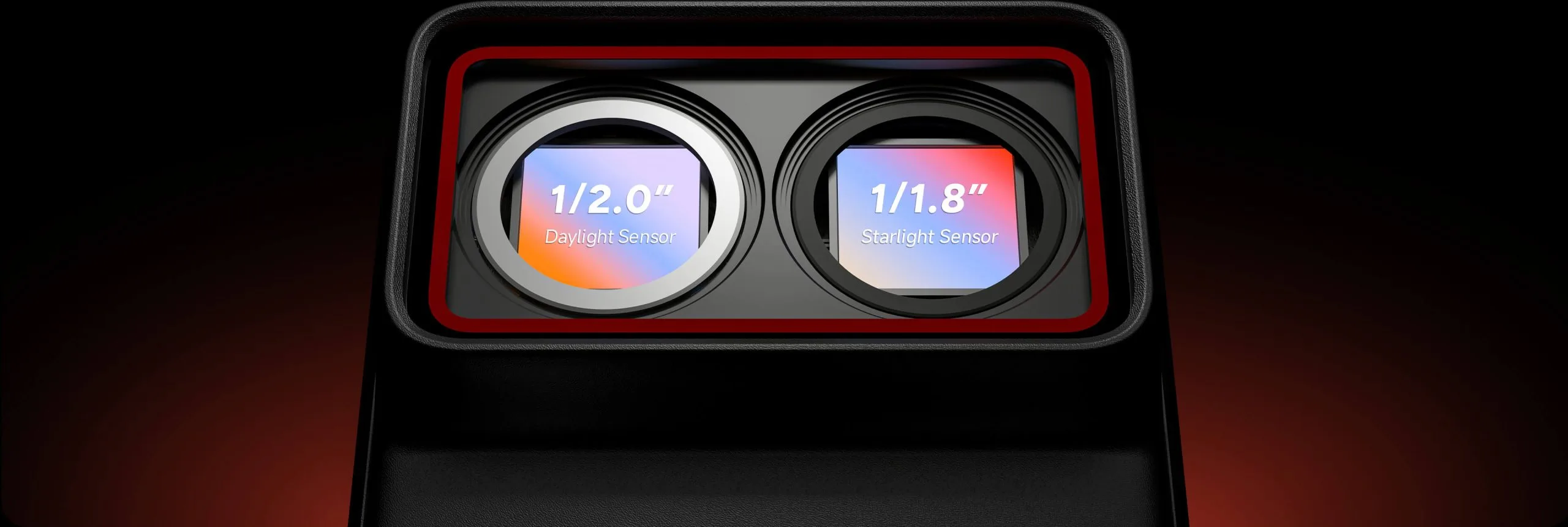 1/2.0-inch daylight sensor and 1/1.8-inch starlight sensor