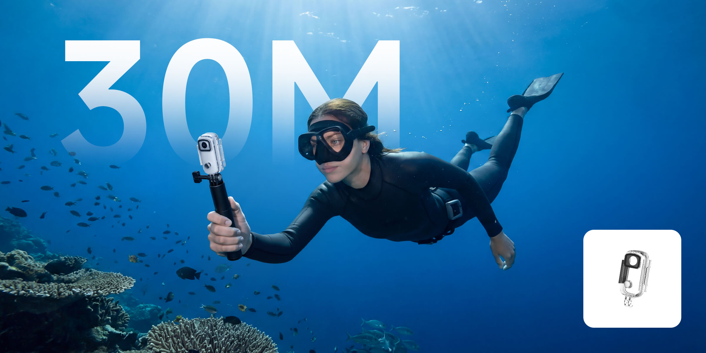 防水深度达 98 英尺的运动相机