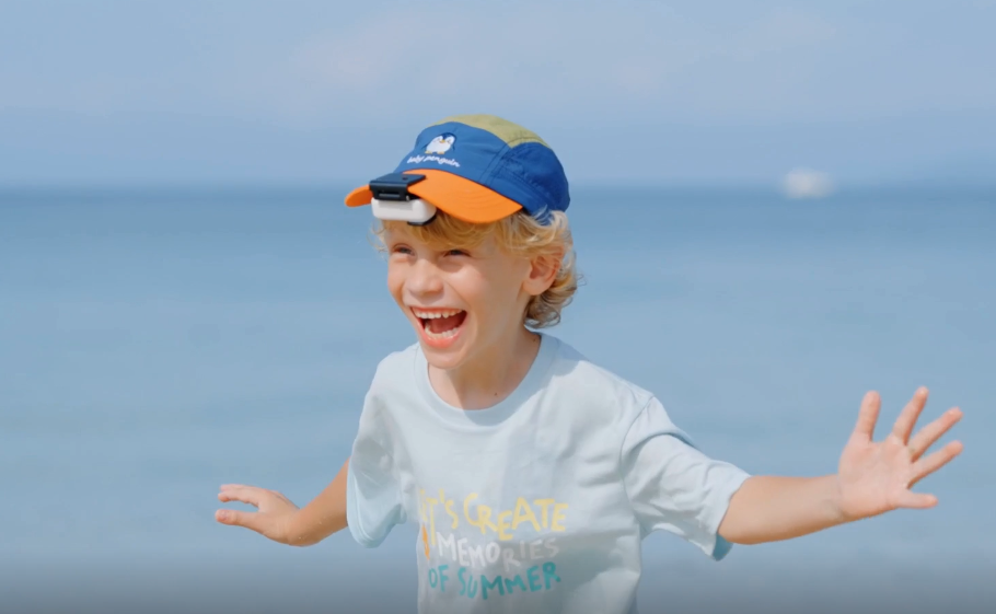 clip s10 camera to childs cap